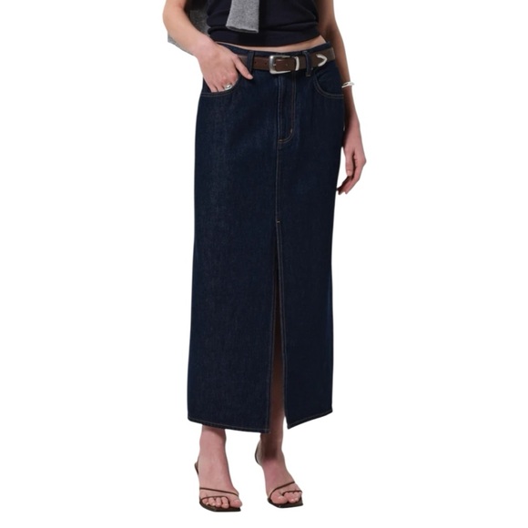 Citizens Of Humanity x Argent Dark Blue Amherst Size 26 Gwynn Maxi Skirt - Picture 1 of 12